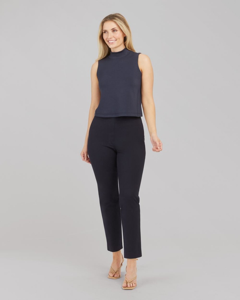 Spanx AirEssentials Mock Neck Tops Navy | 93518-JILO