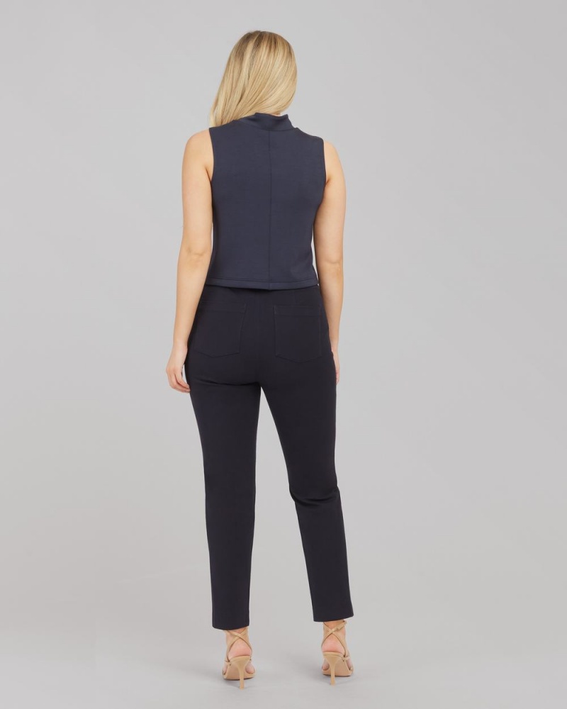 Spanx AirEssentials Mock Neck Tops Navy | 93518-JILO