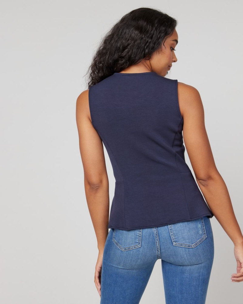 Spanx AirEssentials Peplum ‘At-the-Hip’ Tops Navy | 17342-DYJC