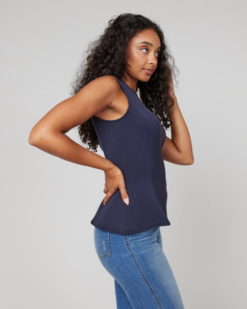 Spanx AirEssentials Peplum ‘At-the-Hip’ Tops Navy | 17342-DYJC