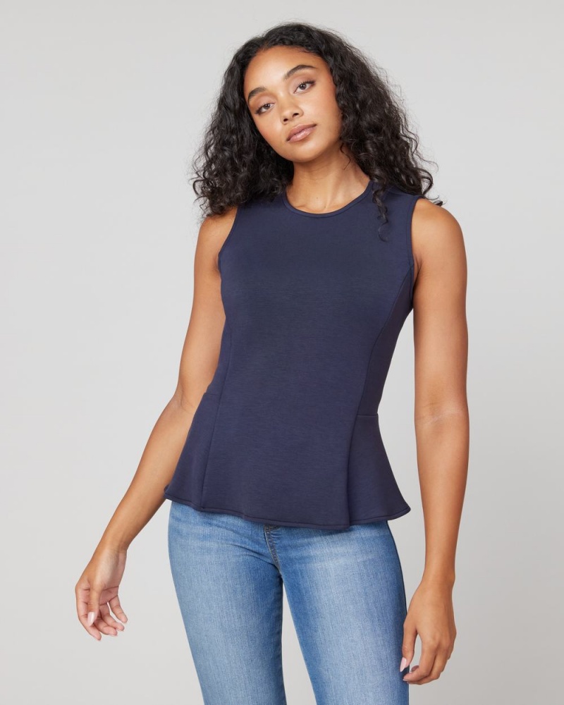 Spanx AirEssentials Peplum ‘At-the-Hip’ Tops Navy | 17342-DYJC