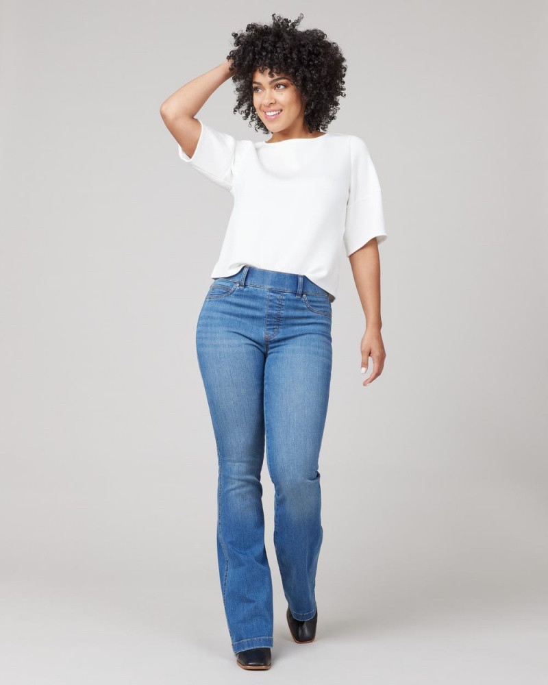 Spanx AirEssentials Puff Sleeve ‘At-the-Hip’ Tops White | 61584-PCET