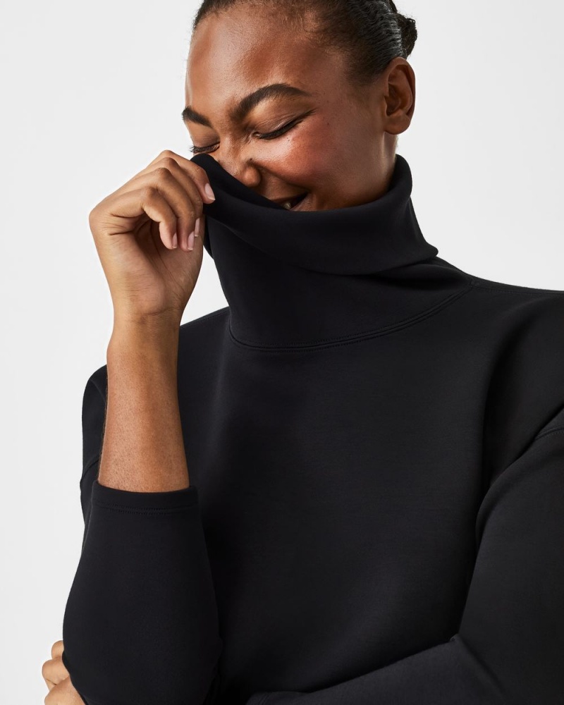 Spanx AirEssentials Turtleneck Tunic Tops Black | 05829-WKMC