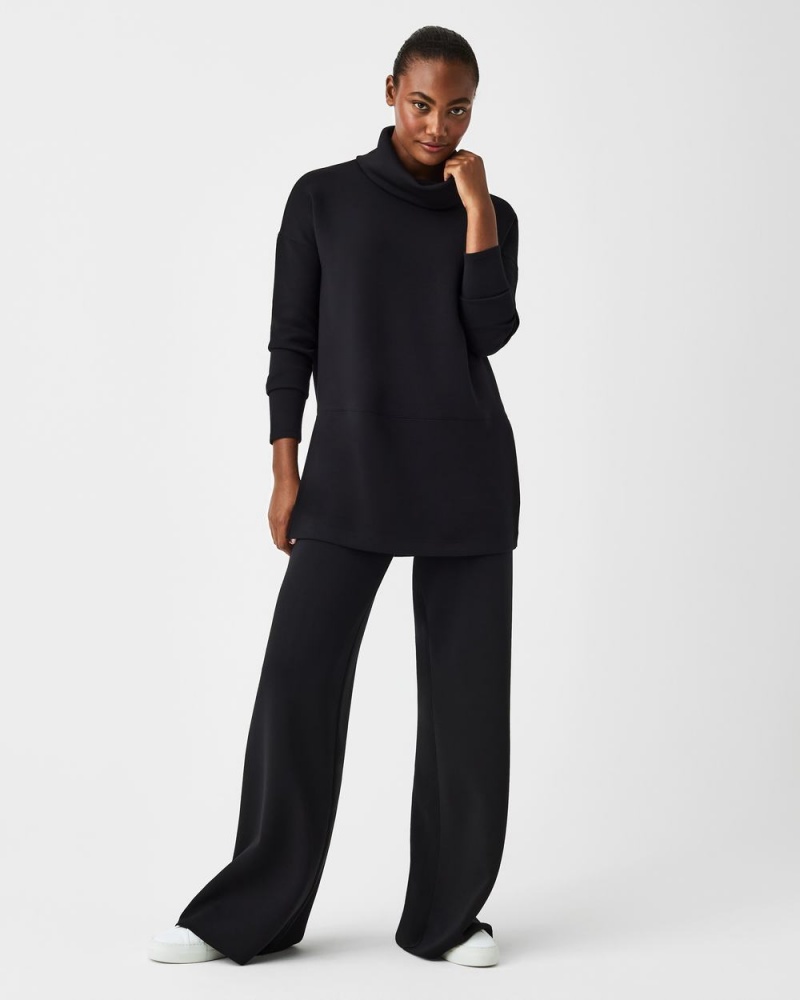 Spanx AirEssentials Turtleneck Tunic Tops Black | 05829-WKMC