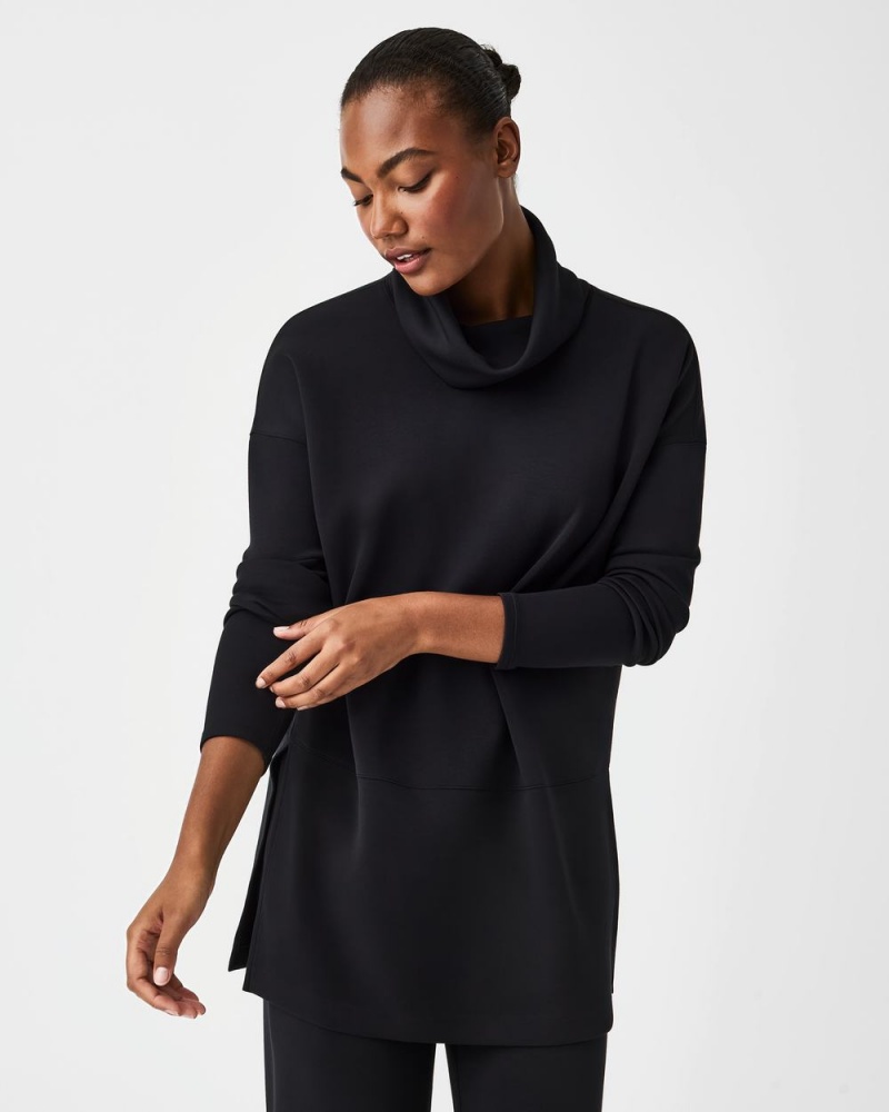 Spanx AirEssentials Turtleneck Tunic Tops Black | 05829-WKMC