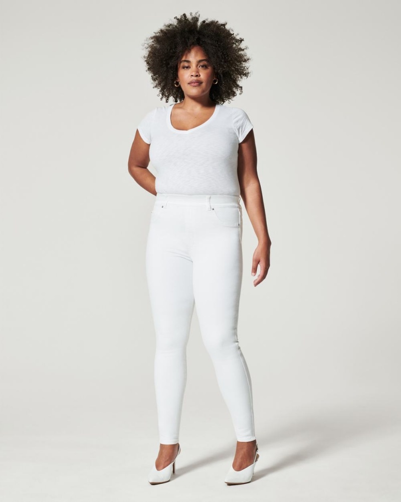 Spanx Ankle Skinny Jeans White | 02746-RZSF