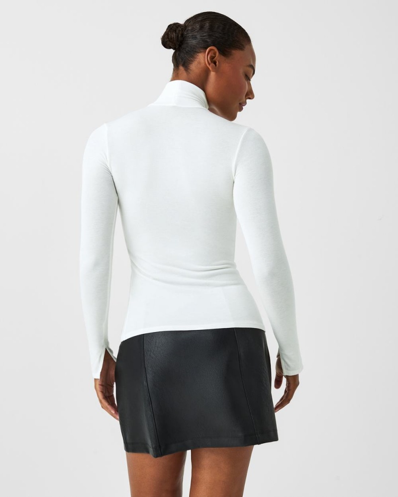 Spanx Better Base Long Sleeve Turtleneck Tops White | 07831-IFLK