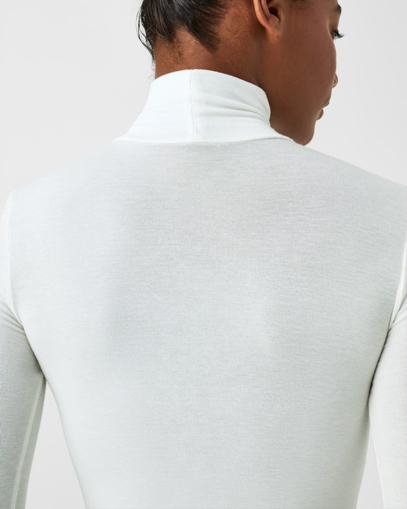 Spanx Better Base Long Sleeve Turtleneck Tops White | 07831-IFLK