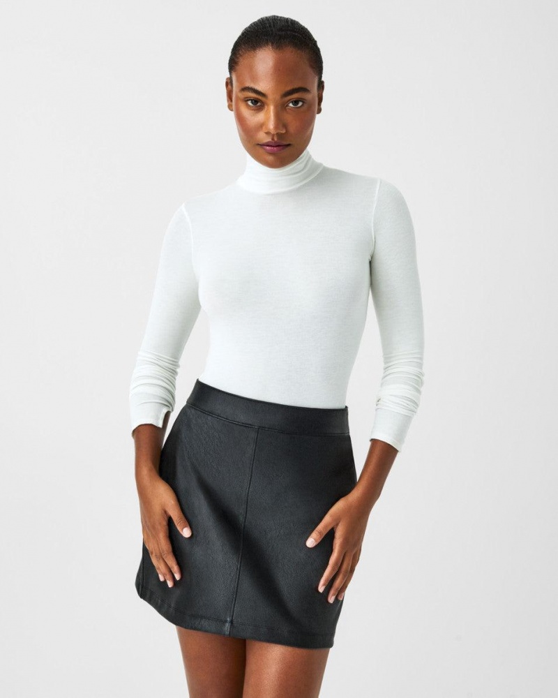 Spanx Better Base Long Sleeve Turtleneck Tops White | 07831-IFLK