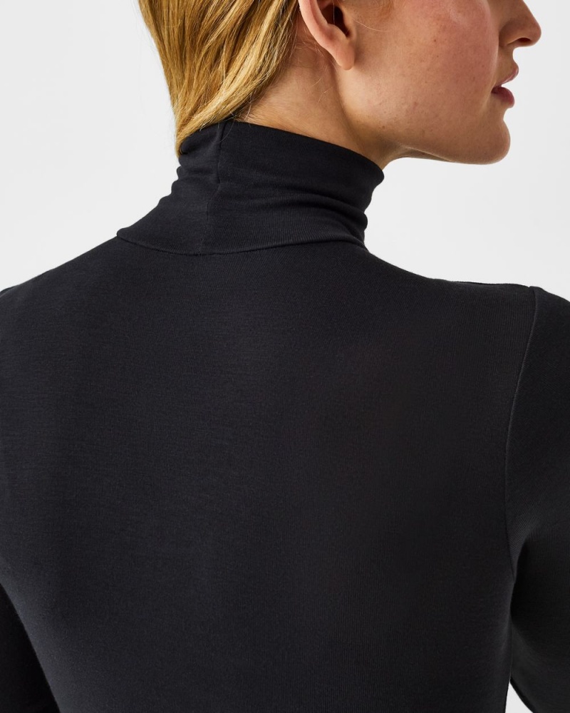 Spanx Better Base Long Sleeve Turtleneck Tops Black | 08921-BHRM