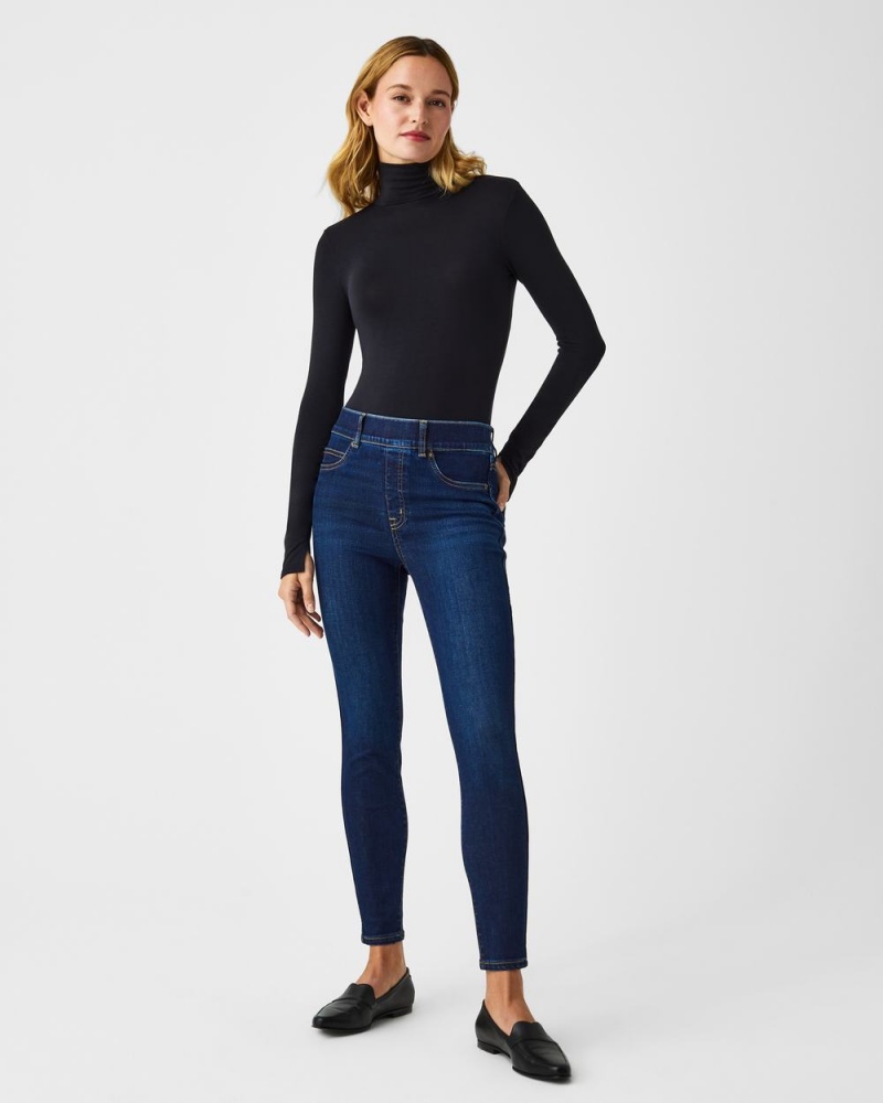 Spanx Better Base Long Sleeve Turtleneck Tops Black | 08921-BHRM