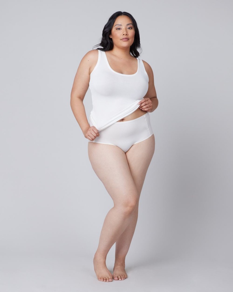 Spanx Better Base Scoop Neck Tank Top White | 24390-WLIR