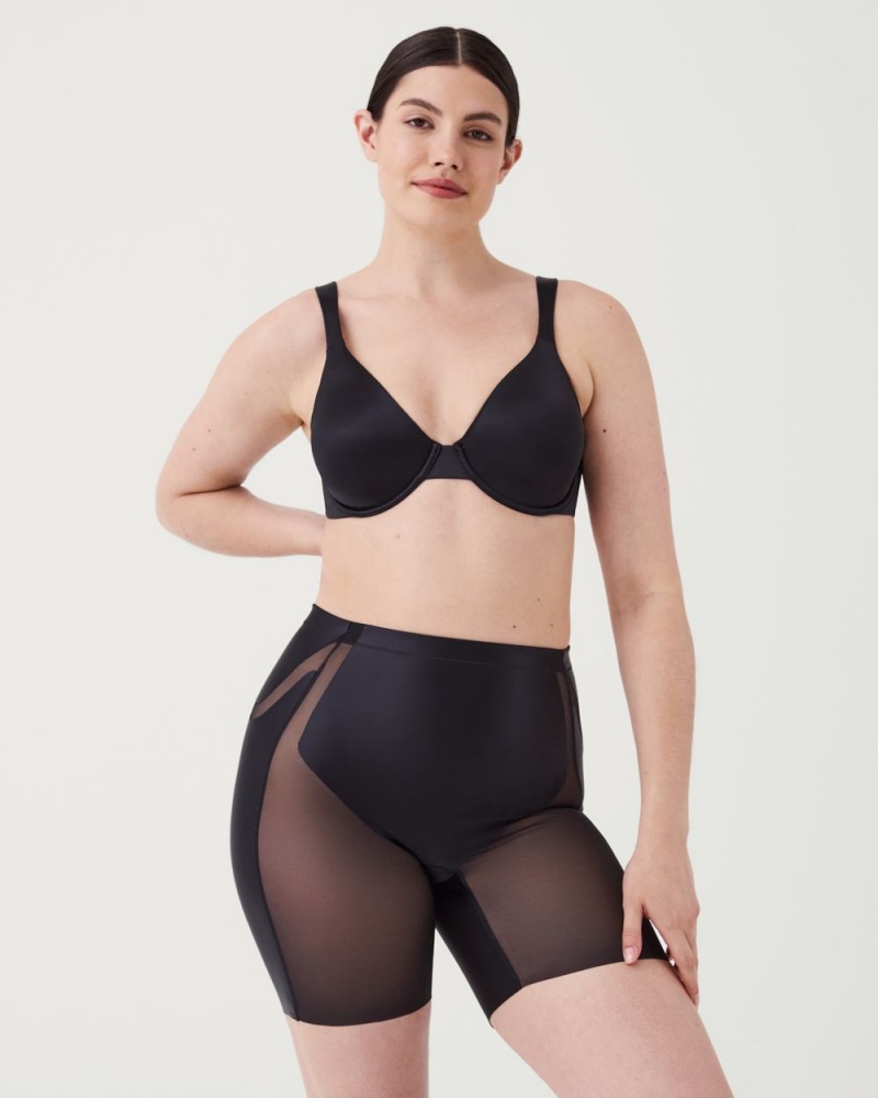 Spanx Booty-Lifting Mid-Thigh Shorts Black | 92150-YQDW