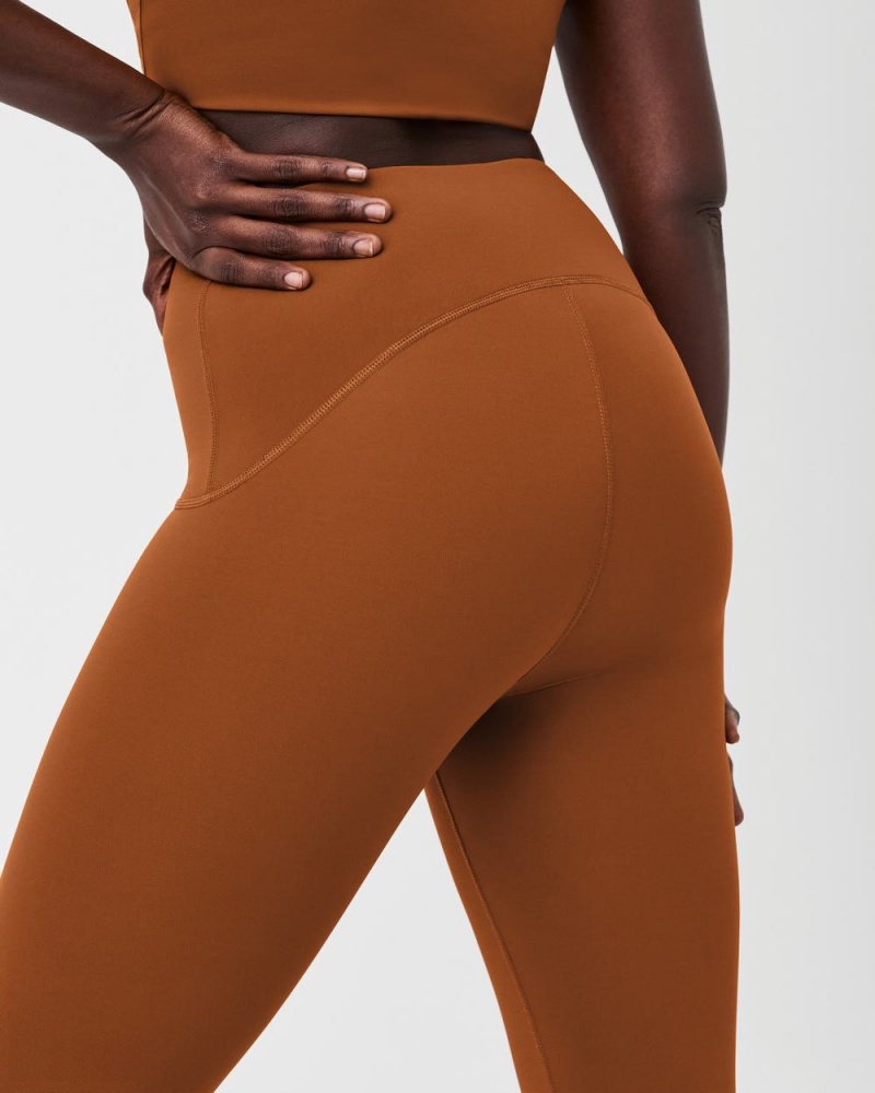 Spanx Booty Boost® Active 7/8 Leggings Brown | 46172-UXEI