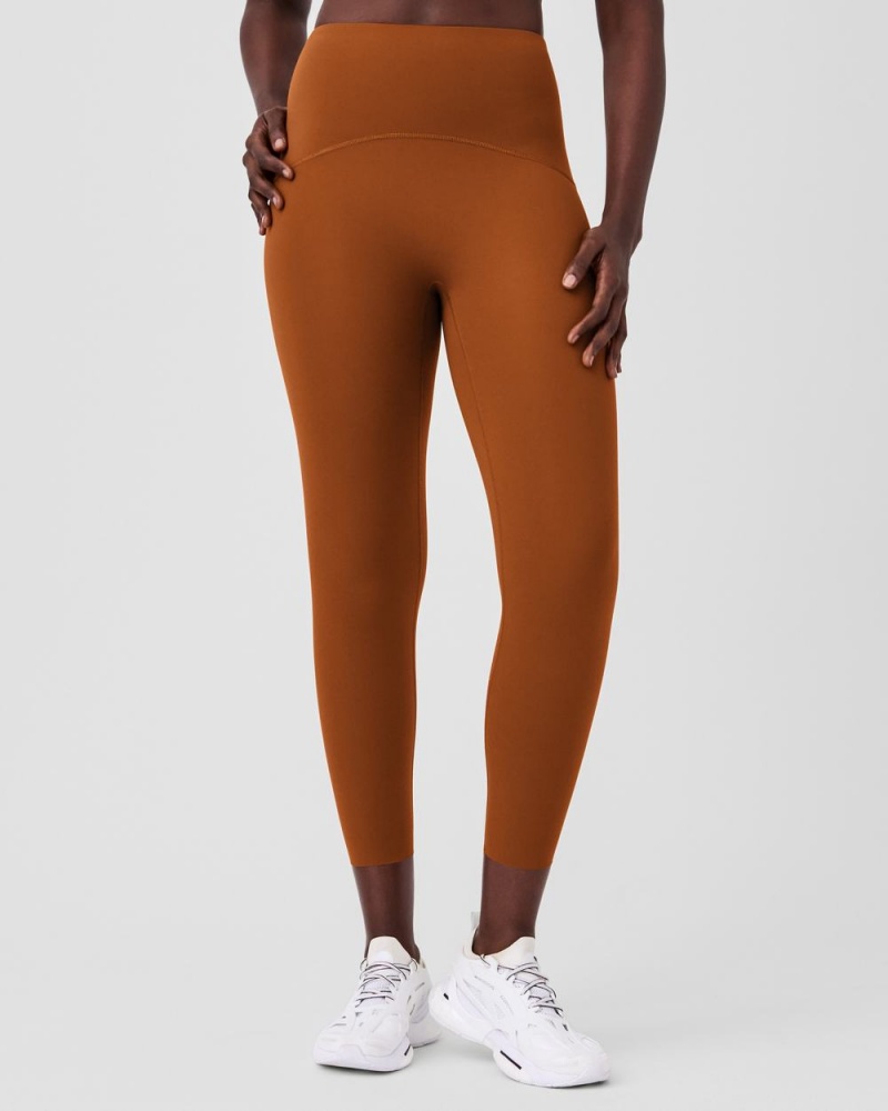 Spanx Booty Boost® Active 7/8 Leggings Brown | 46172-UXEI