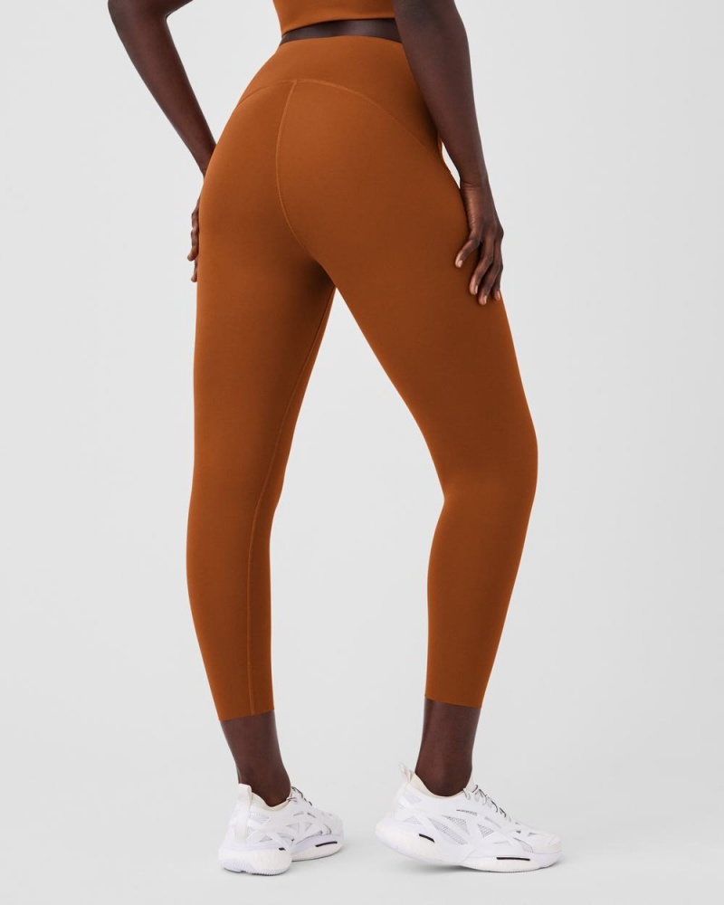 Spanx Booty Boost® Active 7/8 Leggings Brown | 46172-UXEI