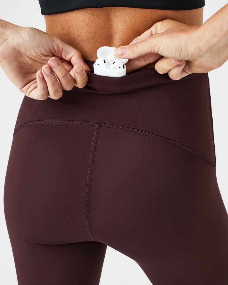 Spanx Booty Boost® Active 7/8 Leggings Burgundy | 80649-NDMH