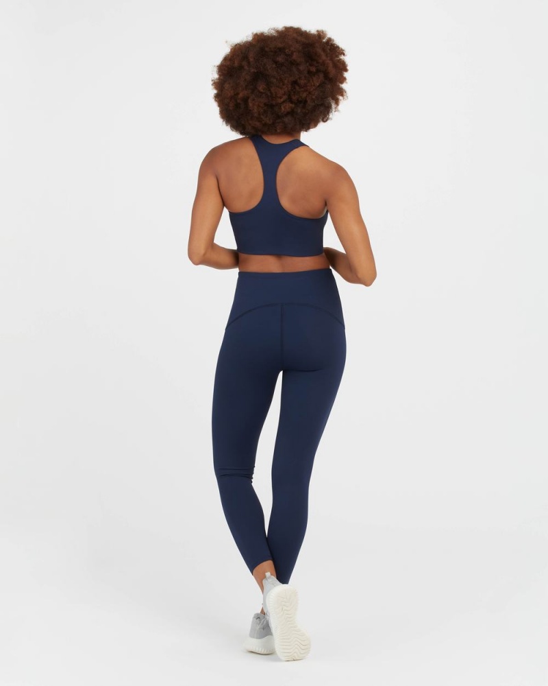 Spanx Booty Boost® Active 7/8 Leggings Navy | 19352-SXQN