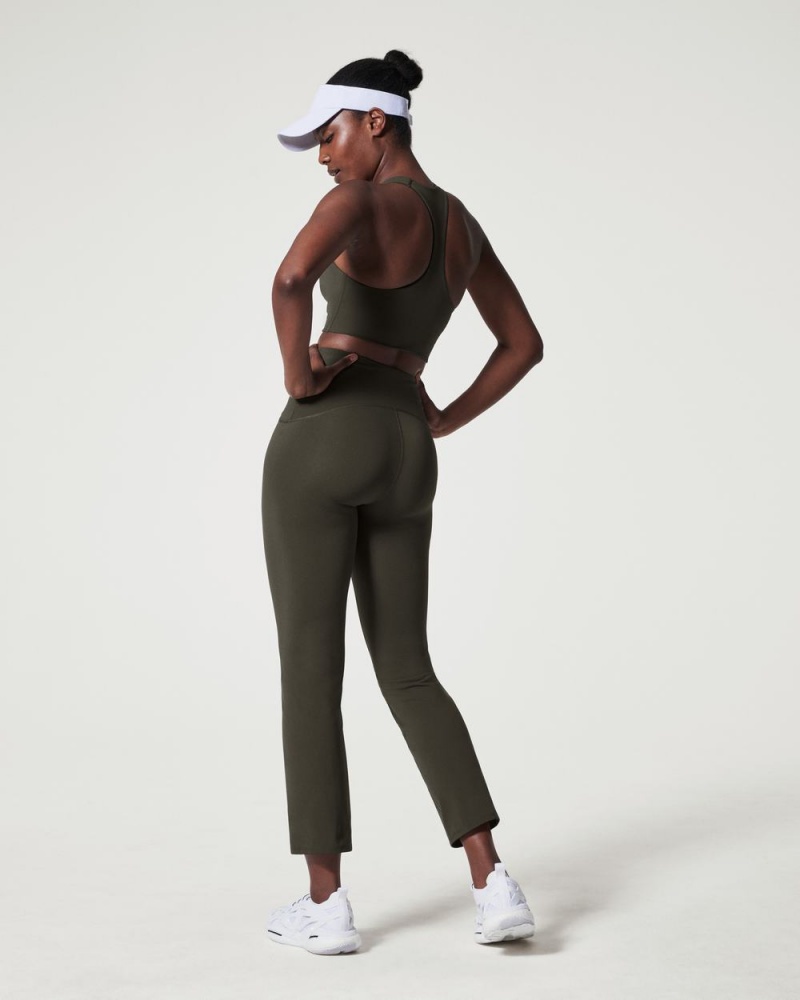 Spanx Booty Boost® Active Ankle Flare Pants Olive | 47013-NCZK