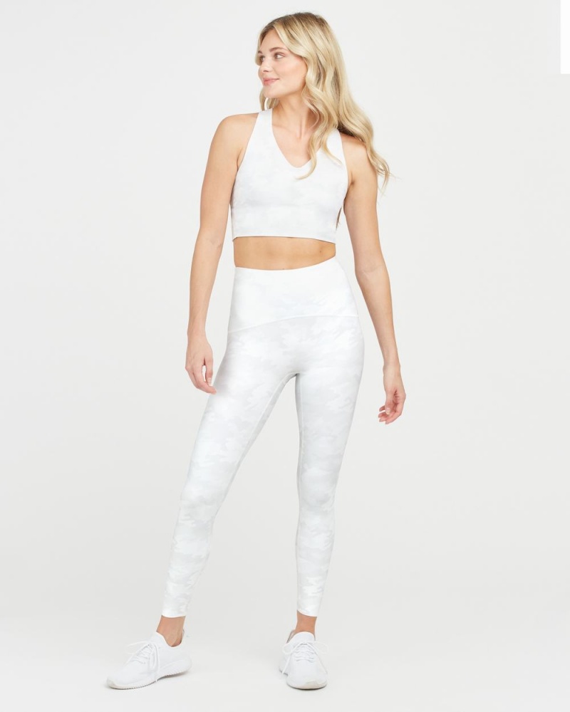 Spanx Booty Boost® Active Camo 7/8 Leggings White Camo | 95280-FMTI