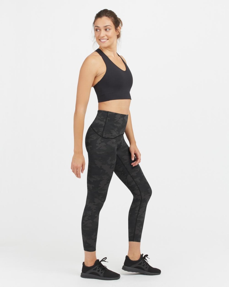 Spanx Booty Boost® Active Camo 7/8 Leggings Black Camo | 35781-IPFC