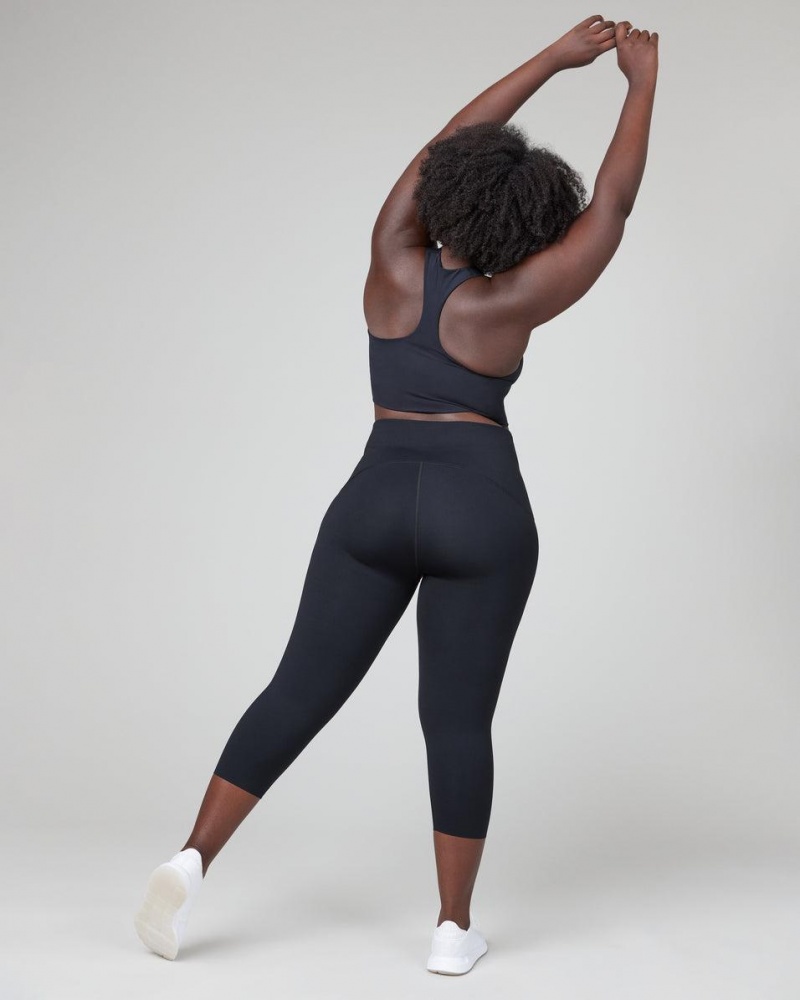 Spanx Booty Boost® Active Cropped Leggings Black | 25087-WOMV