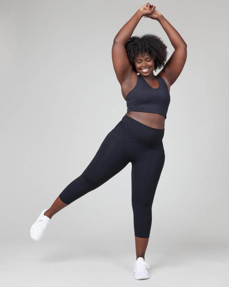 Spanx Booty Boost® Active Cropped Leggings Black | 25087-WOMV