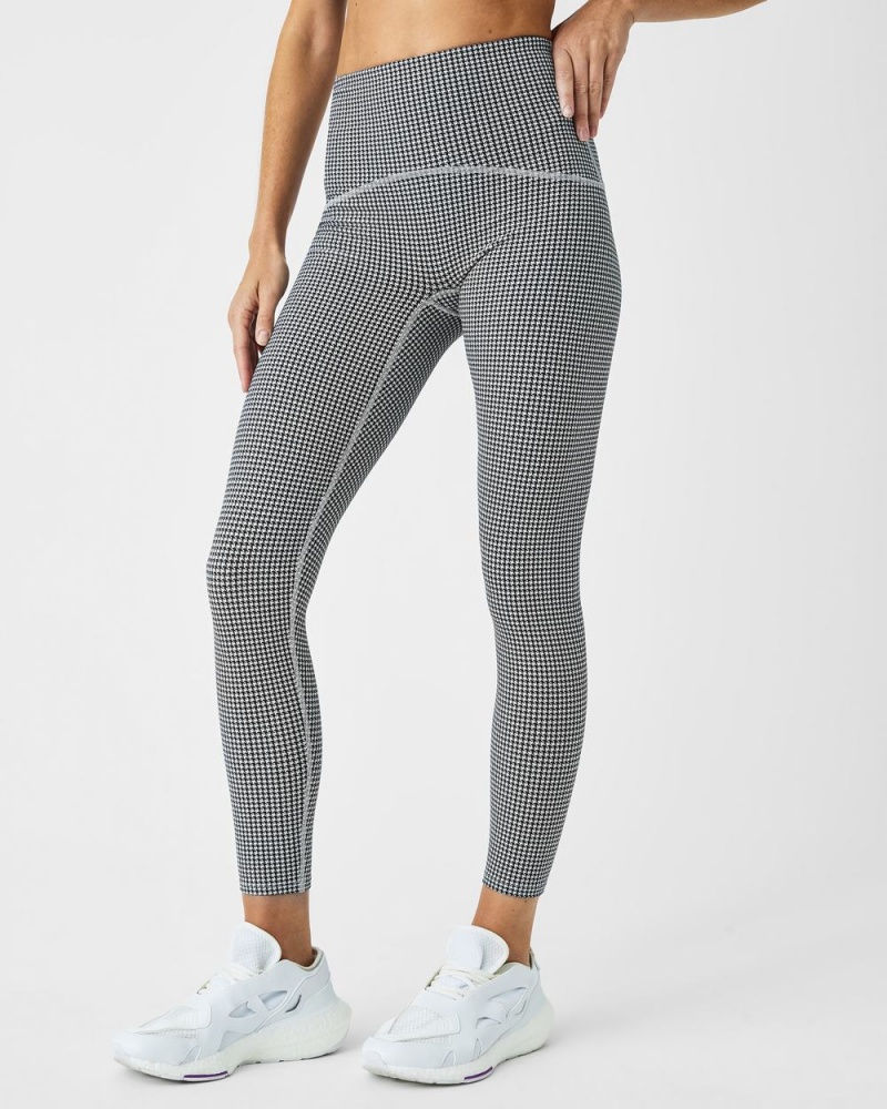 Spanx Booty Boost® Active Houndstooth 7/8 Leggings Houndstooth Offwhite | 90768-STUI