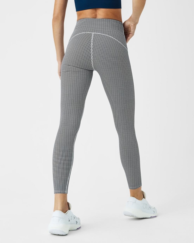 Spanx Booty Boost® Active Houndstooth 7/8 Leggings Houndstooth Offwhite | 90768-STUI