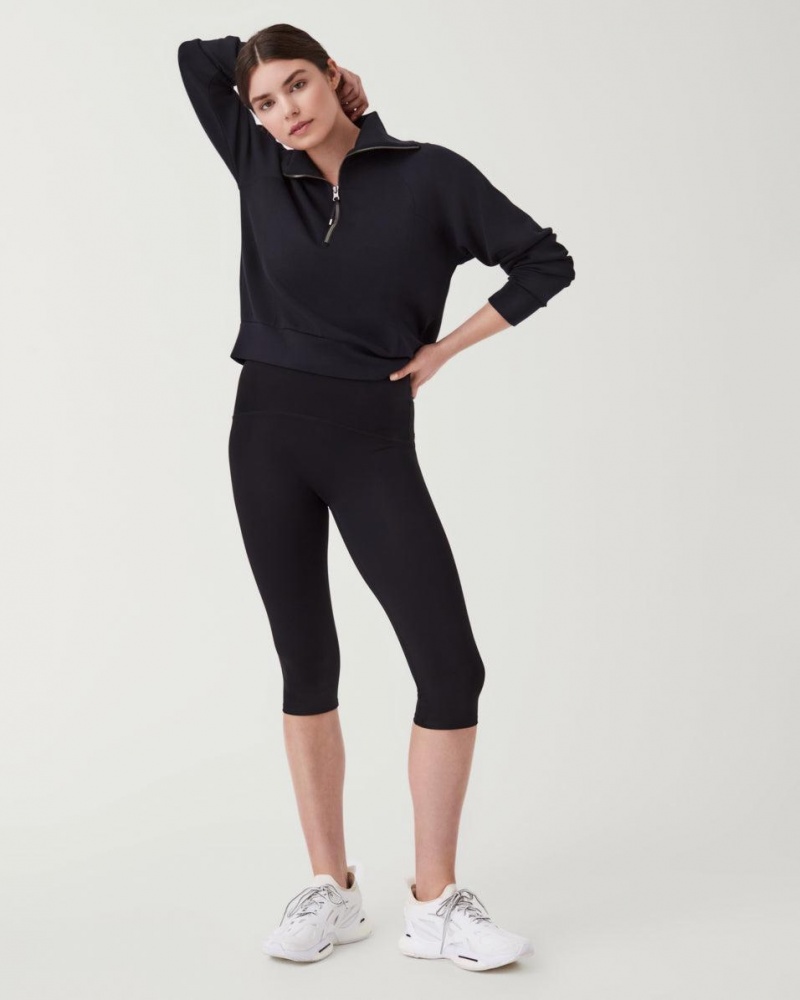 Spanx Booty Boost® Active Knee Leggings Black | 42159-JOBQ