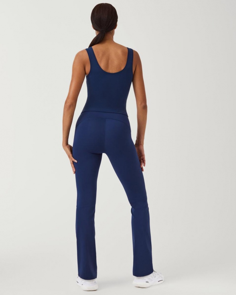 Spanx Booty Boost® Flare Yoga Leggings Navy | 08972-BMUF