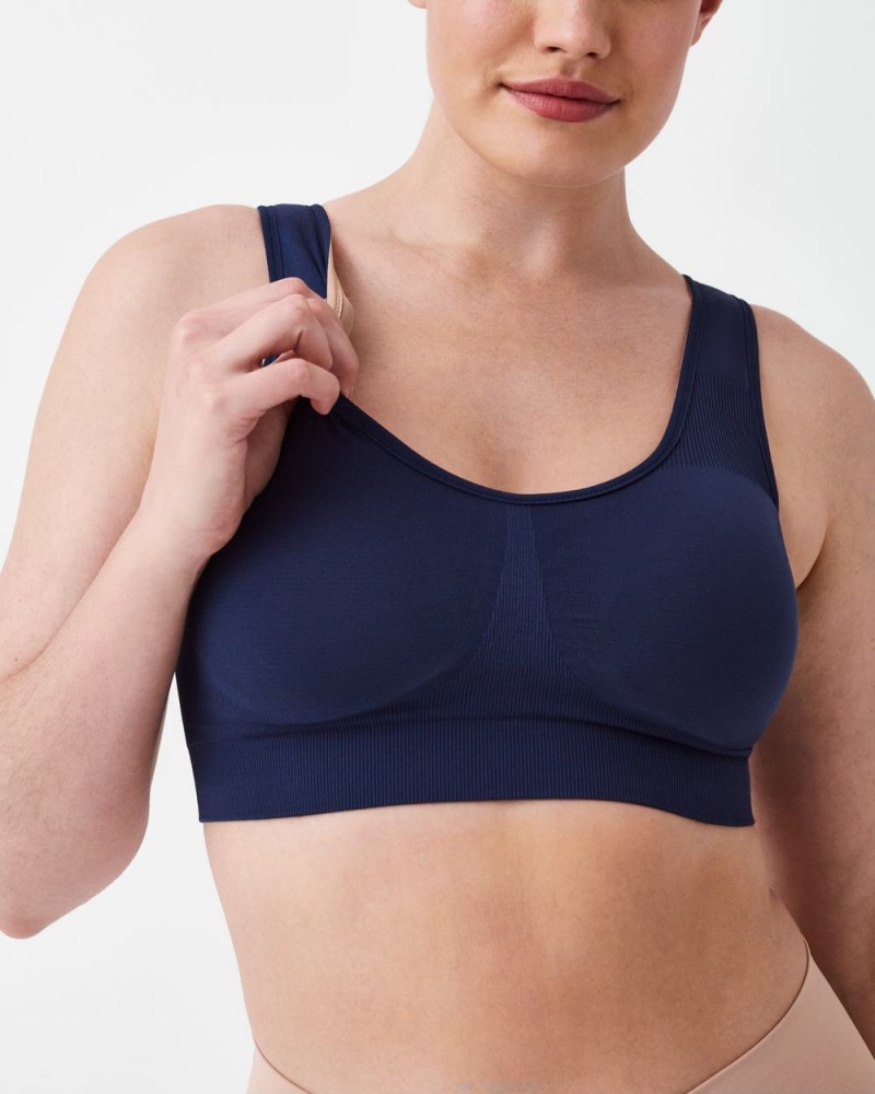 Spanx Breast of Both Worlds® Reversible Comfort Bras Navy / Brown | 84609-QGBM