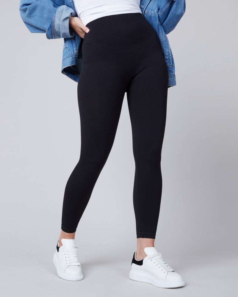 Spanx EcoCare High-Waisted Seamless Leggings Black | 90647-RIFS