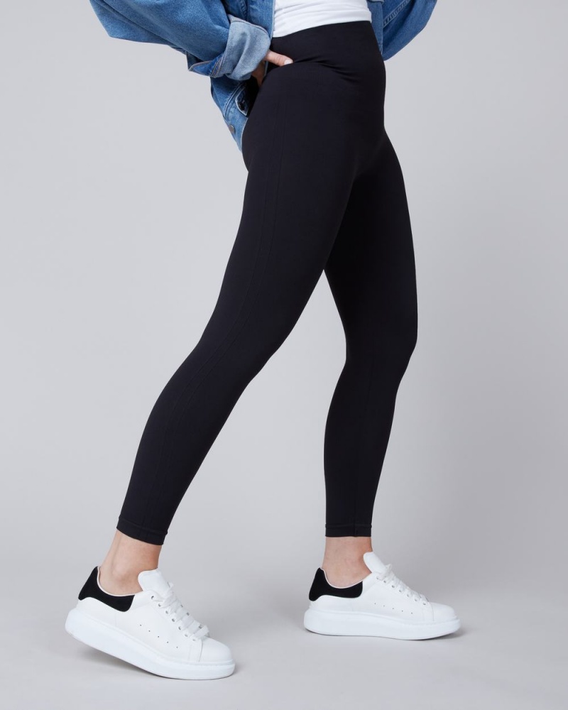 Spanx EcoCare High-Waisted Seamless Leggings Black | 90647-RIFS