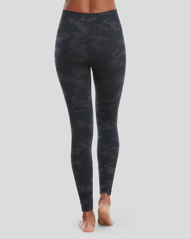 Spanx EcoCare Seamless Leggings Black Camo | 51723-GXZR