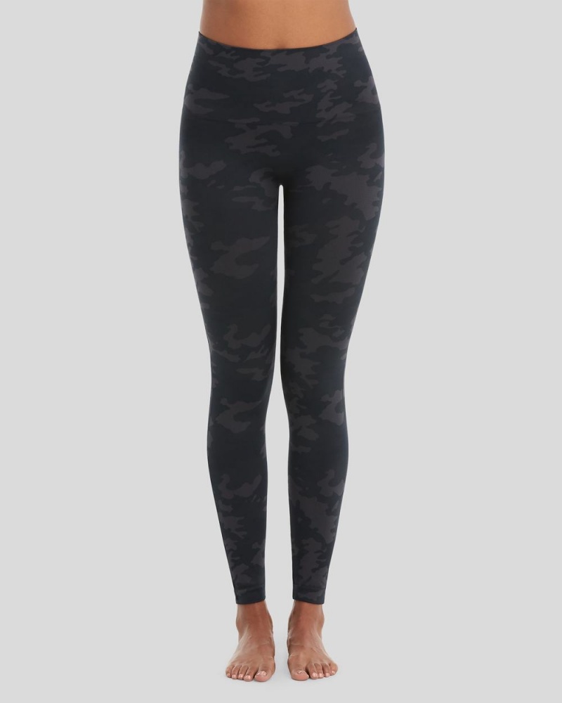 Spanx EcoCare Seamless Leggings Black Camo | 51723-GXZR