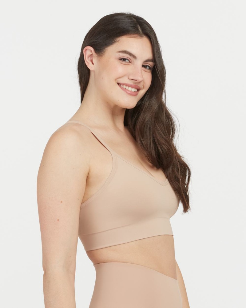 Spanx EcoCare Seamless Shaping Longline Bras Beige | 08596-EJTD