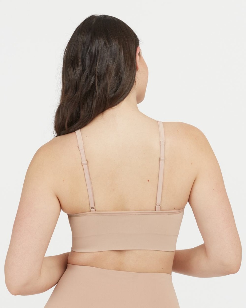 Spanx EcoCare Seamless Shaping Longline Bras Beige | 08596-EJTD