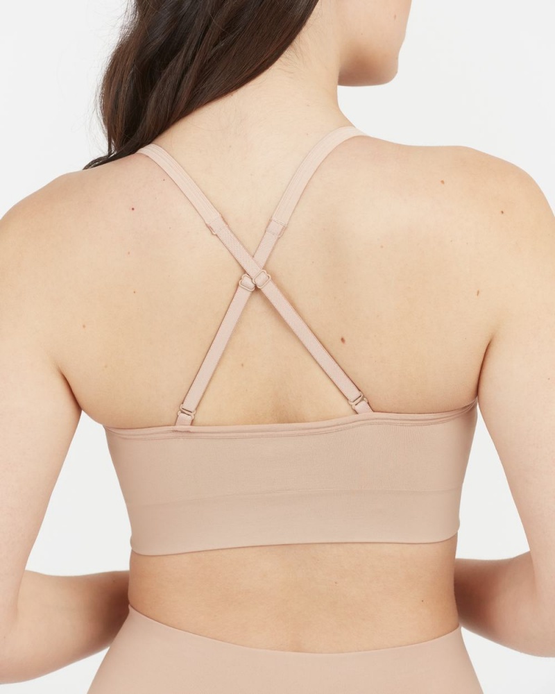 Spanx EcoCare Seamless Shaping Longline Bras Beige | 08596-EJTD