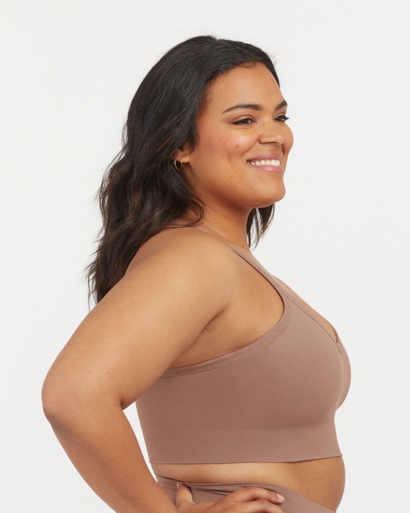 Spanx EcoCare Seamless Shaping Longline Bras Cafe Au Lait | 21847-ESZU