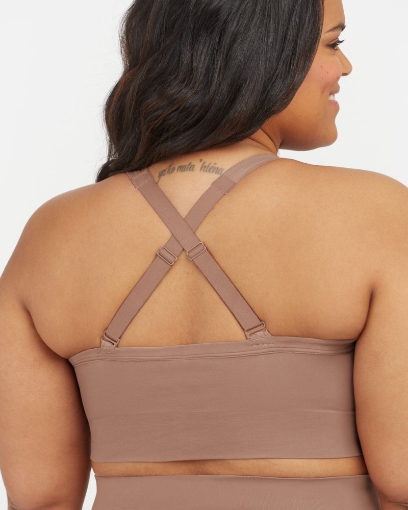 Spanx EcoCare Seamless Shaping Longline Bras Cafe Au Lait | 21847-ESZU