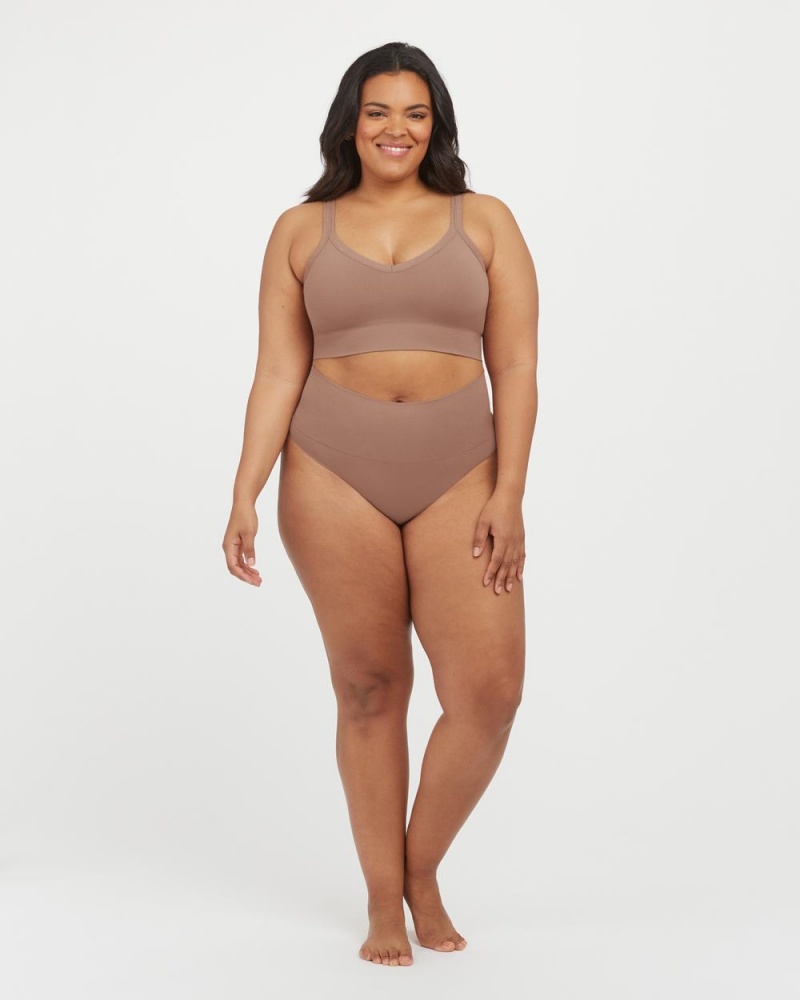 Spanx EcoCare Seamless Shaping Longline Bras Cafe Au Lait | 21847-ESZU