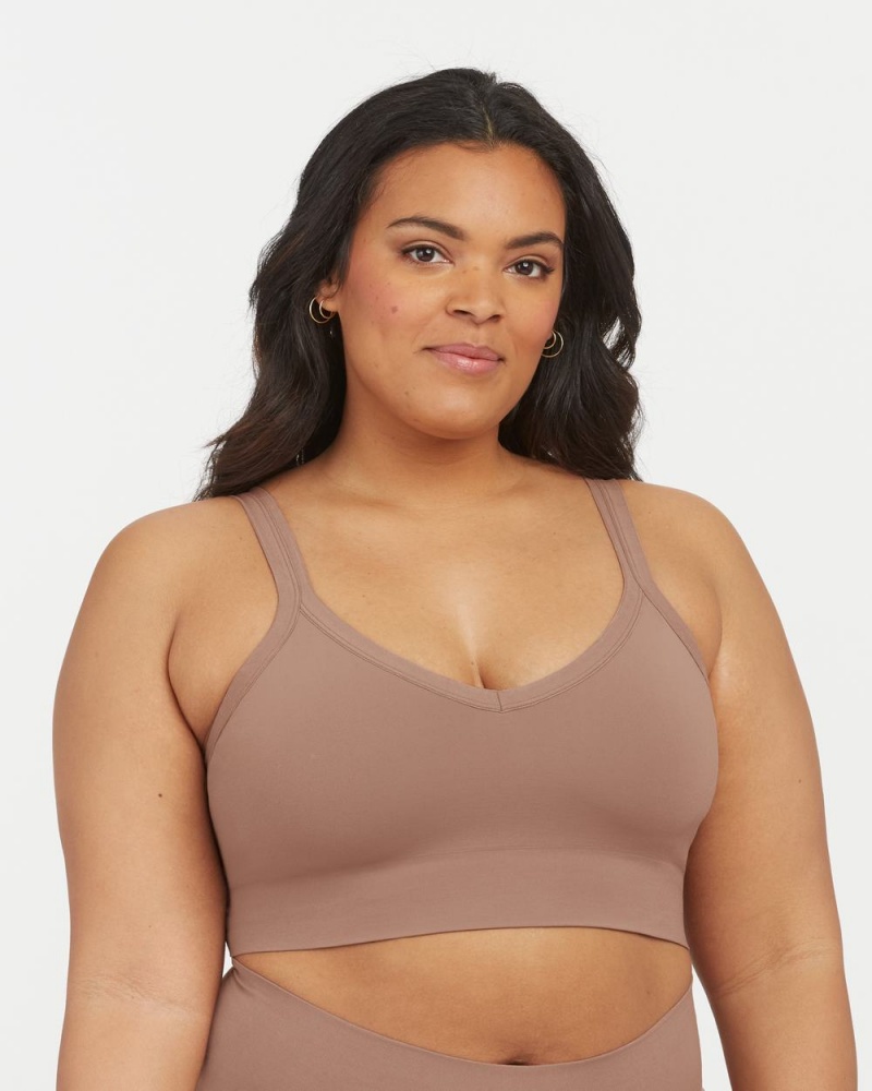 Spanx EcoCare Seamless Shaping Longline Bras Cafe Au Lait | 21847-ESZU