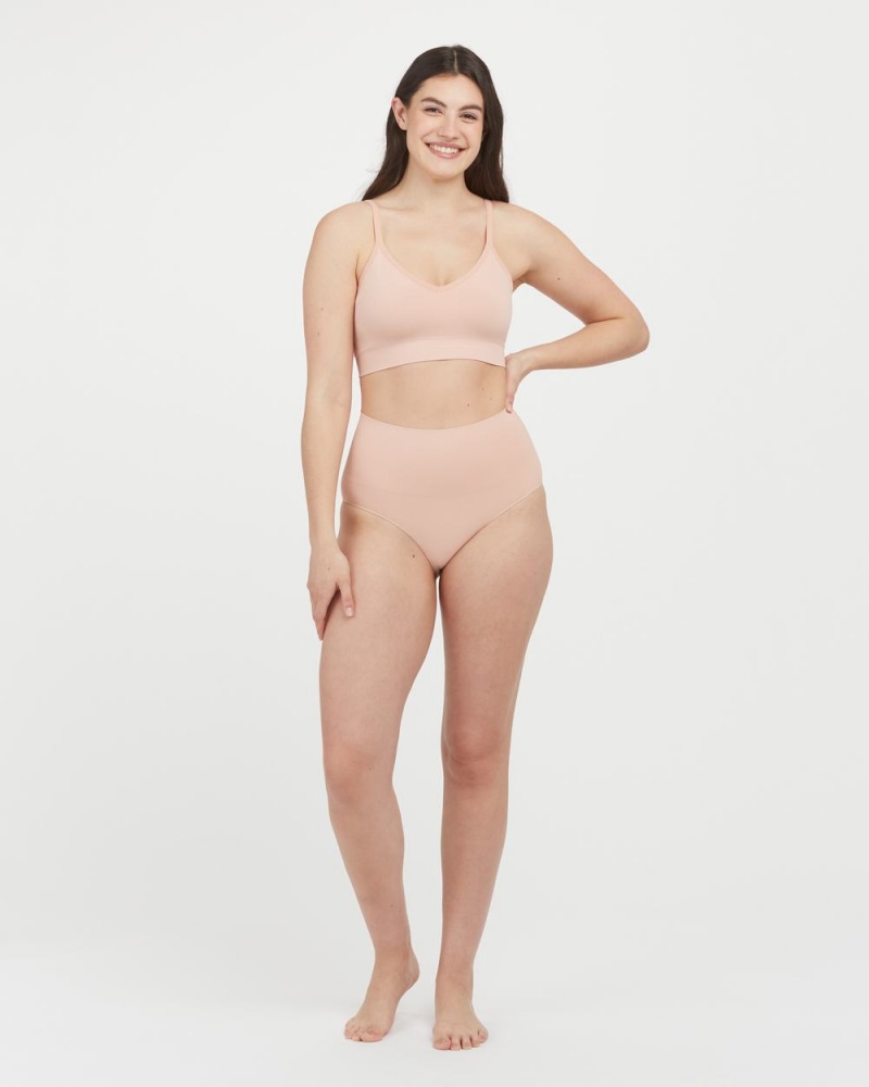 Spanx EcoCare Seamless Shaping Longline Bras Rose | 43106-WKOH