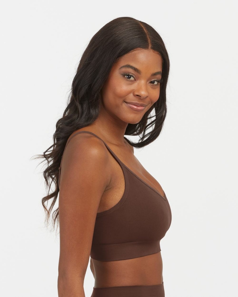 Spanx EcoCare Seamless Shaping Longline Bras Brown | 26183-KSGO