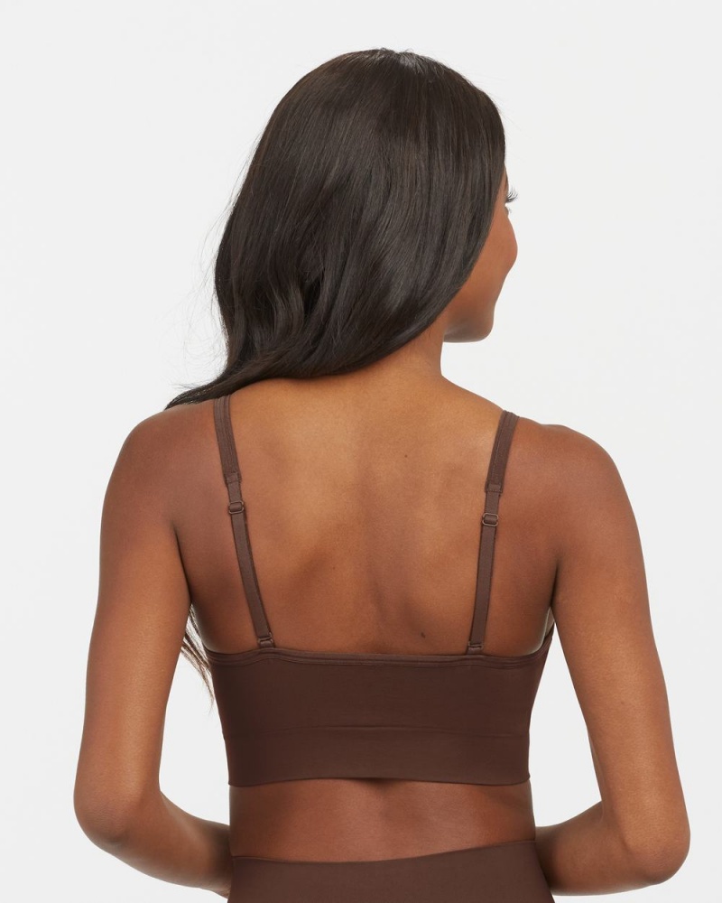 Spanx EcoCare Seamless Shaping Longline Bras Brown | 26183-KSGO