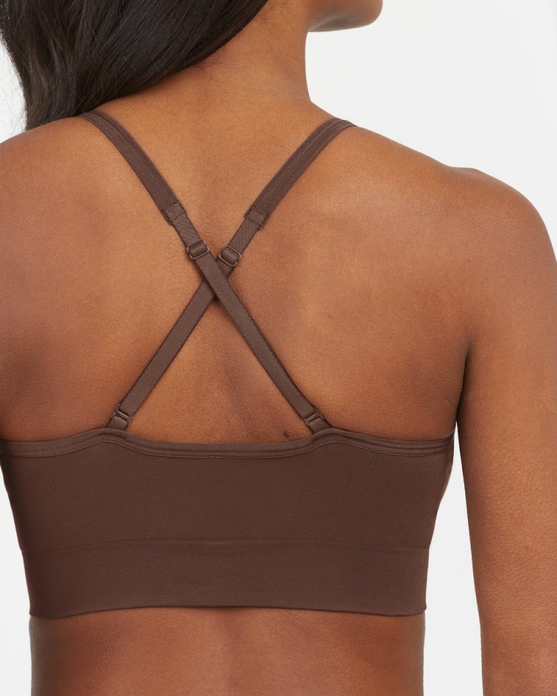 Spanx EcoCare Seamless Shaping Longline Bras Brown | 26183-KSGO