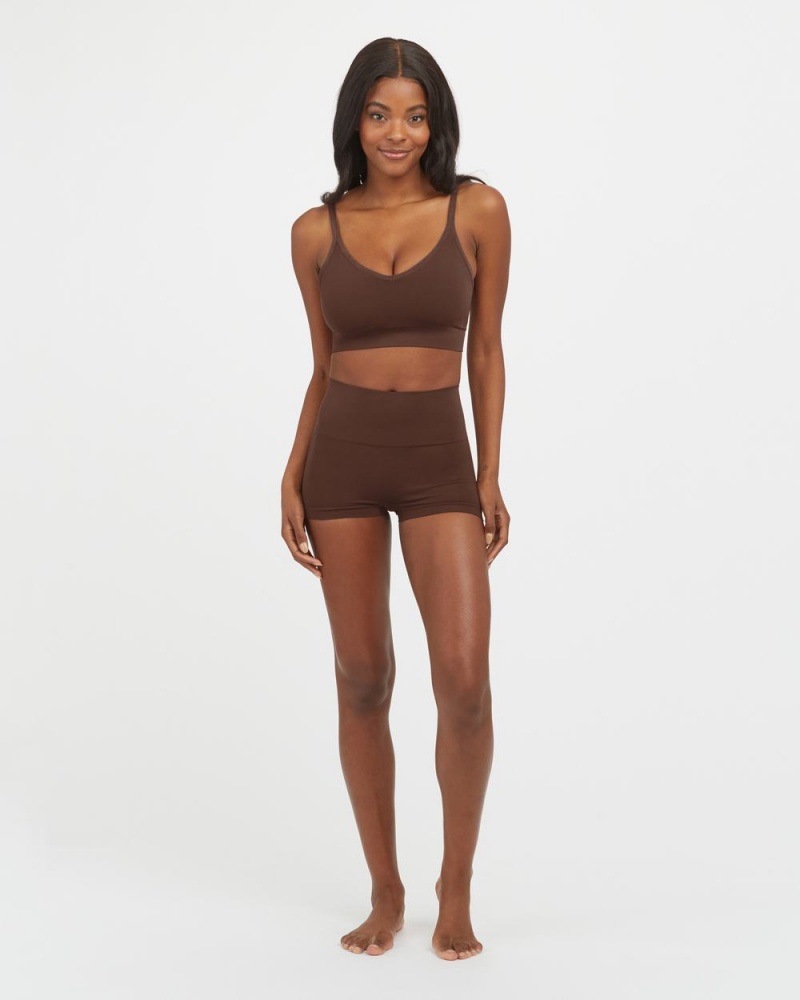 Spanx EcoCare Seamless Shaping Longline Bras Brown | 26183-KSGO