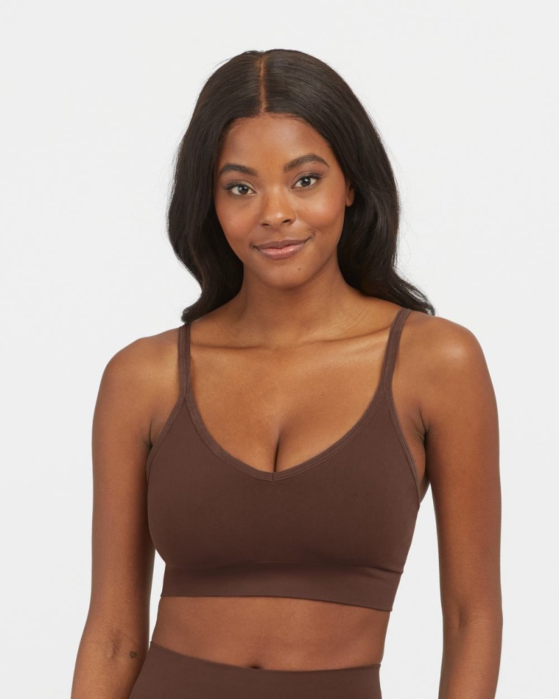 Spanx EcoCare Seamless Shaping Longline Bras Brown | 26183-KSGO