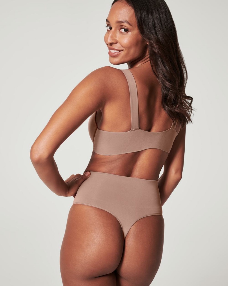 Spanx EcoCare Seamless Shaping Panties Cafe Au Lait | 76215-VINW